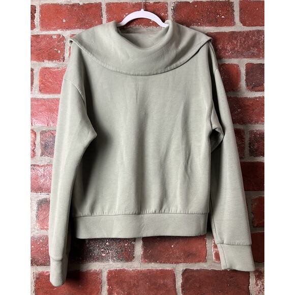 Varley Yates Half Zip Double Soft Sweat Shirt Green Sea Grass Medium VAR01657 - Picture 6 of 9